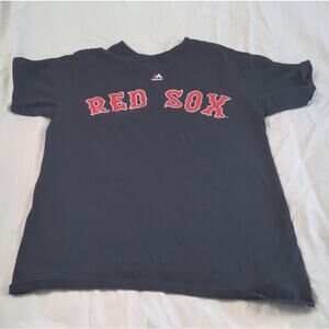 Majestic Boston Red Sox #34 David Ortiz Jersey-Style T Shirt Small Blue MLB